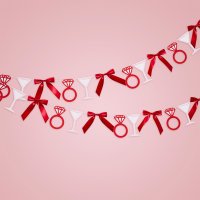 Cocktails, Rings & Satin Bow Garland 2m
