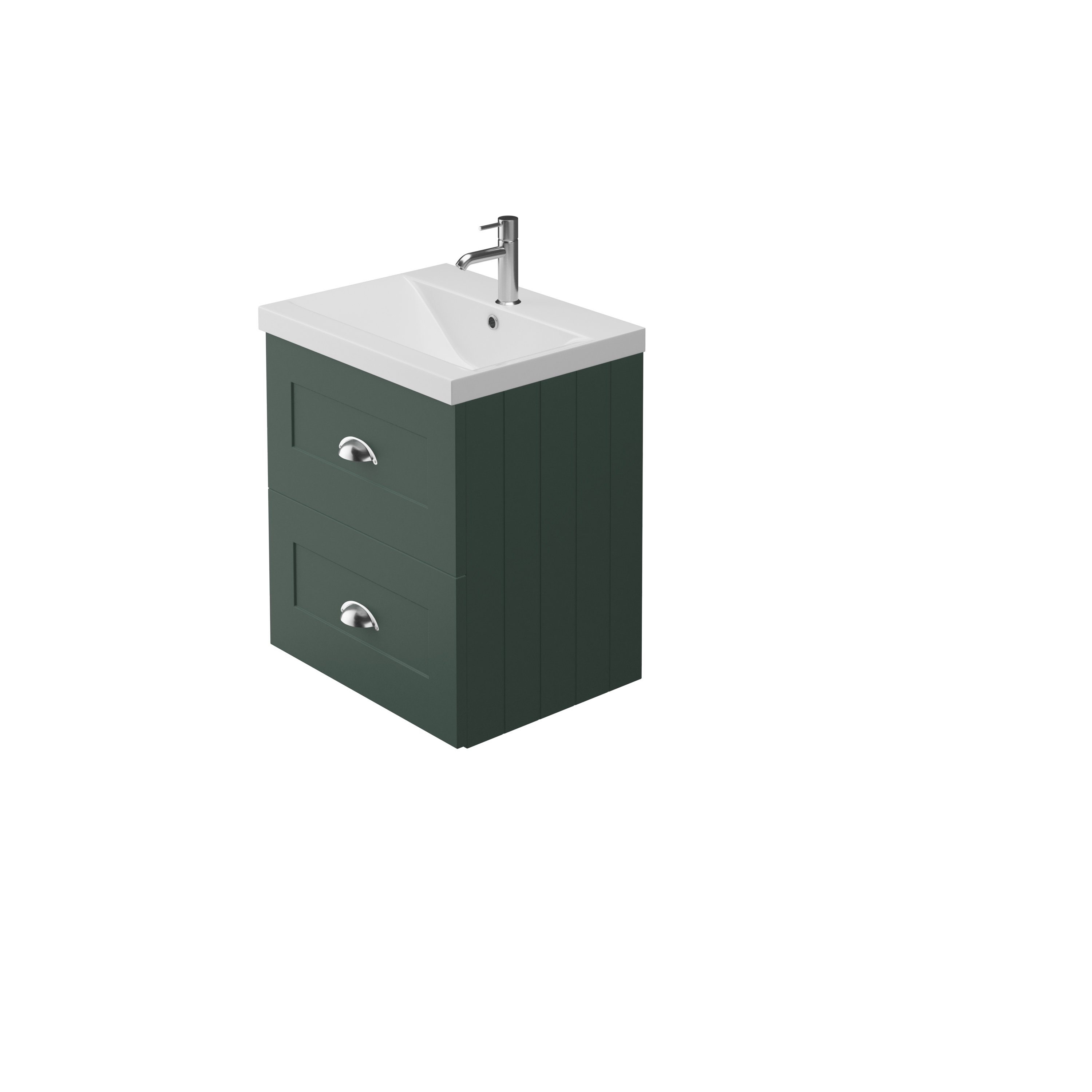 CLARITY 500MM WALL MOUNTED UNIT & BASIN BOSTON GREEN