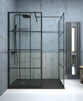 ASPECT BLACK TRELLIS WETROOM PANEL 1000