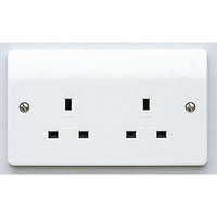 MK 'Logic Plus Socket 2 Gang 13A Unswitched (White)