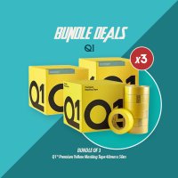 Q1® Premium Yellow Masking Tape 48mm x 50m - Bundle of 3