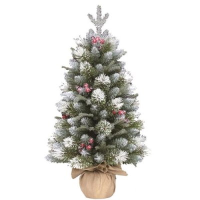 Puleo Berry Spruce Frosted Mini Tree - 3ft