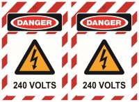 DANGER 240 Volts Lockout Tag