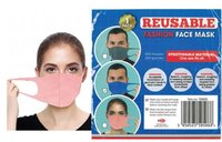 REUSABLE FASHION FACE MASK ASSORTED COLOURS (8 GREY, 8 BLUE, 8 PINK)