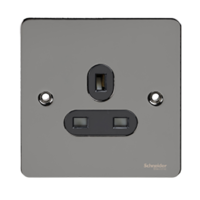 Schneider Flat Plate 1 Gang 13 Amp Unswitched Socket