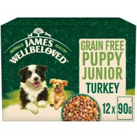 James Wellbeloved Dog Grain Free Puppy Turkey in Gravy Pouch 12x90g