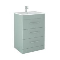 Tucker French Bucks 600mm Floor Standing Three Drawer Basin Unit Matt Pistachio