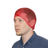 HairTite HiCare Metal Detectable Hairnets - Red 55cm