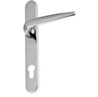 DW Long Backplate Door Handle Chrome 92/210mm