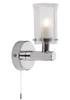 ELBA BATHROOM WALL LIGHT POLISHED CHROME GLASS IP44