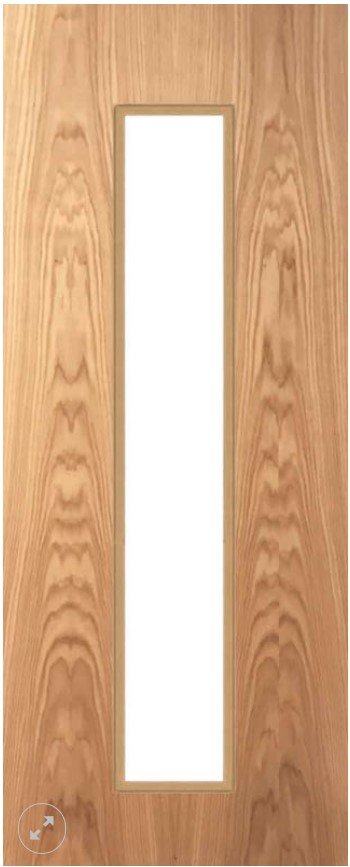 Oak Flush, Glazed Delaware DFG41 Clear FD30