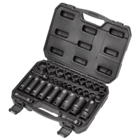 Draper, Impact Socket Set, 3/8" & 1/2" Sq. Dr. 32pcs/Set