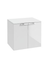 STOCKHOLM 60CM TWO DOOR COUNTERTOP WALL HUNG GLOSS WHITE- CHROME HANDLES