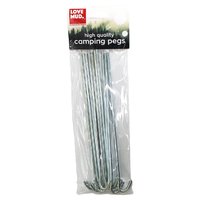 Love Mud Galvanised Steel Tent Ground Pegs 10pk