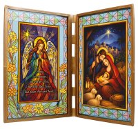 Glass Plaque/Nativity/Modern  (32017)