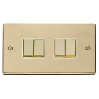Click Deco CLICKVPBR414WH Polished Brass 10A 4G 2W Switch