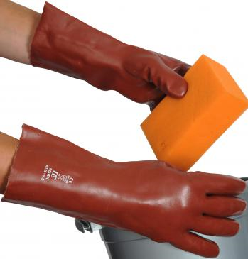 Red PVC 14" Gauntlets (R135)