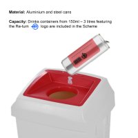 50ltr Re-Turn Bin Can Lid Red