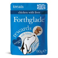 Forthglade Grain Free Soft Bite Natural Treats Training Chicken with Liver 8x90g