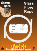 Easi Plumb Stove Care 1Mtr length of 8mm Glass Fibre Rope White