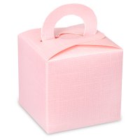 Pink Silk Square Box With Handle 65 x 65 x 65mm