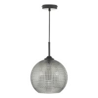 SOREN 1LT PENDANT BLACK SMOKED GLASS