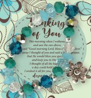 Glass Bracelet/Thinking of You/Motif/On card   (64595)