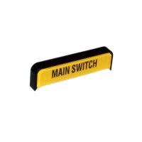 IMO EP69-0001 Legend Plate &ldquo;MAIN SWITCH&rdquo; 64mm Red/Yellow
