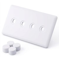 Iona 4 Gang Dimmer Plate + Knobs