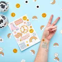 Peace Love Party Temporary Tattoos - Pack of 2
