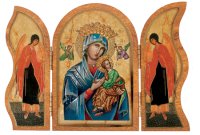 Wood Triptych/Gold Foil/Perpetual Help   (56206)