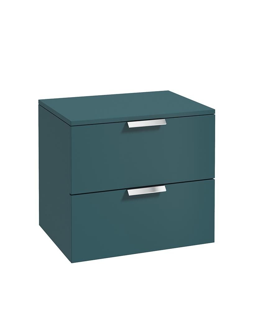 STOCKHOLM 60CM UNIT WITH COUNTER TOP CHROME HANDLE MATT OCEAN BLUE