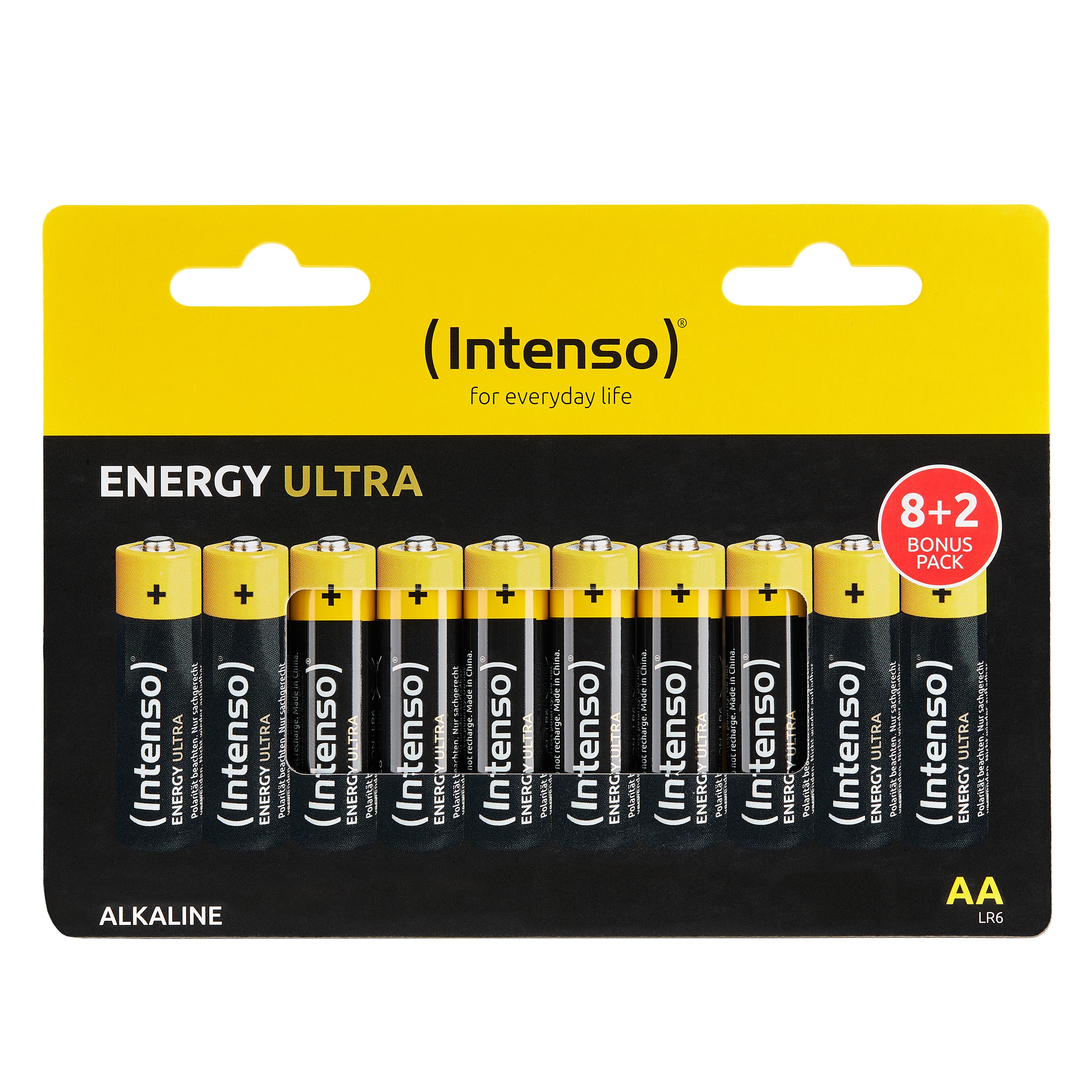 Pack of Intenso Energy Ultra AA batteries in retail packaging