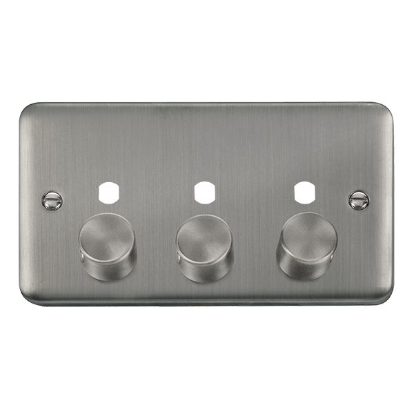 Click Deco Plus 3G Dimmer Plate + Knobs Stainless Steel DPSS153PL
