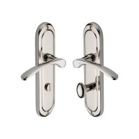 AMB6230-PC - Heritage Brass Door Handle for Bathroom Ambassador Design Polished Nickel Finish