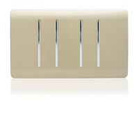 TRENDI 4 GANG 2 WAY TWIN PLATE SWITCH GOLD