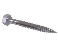 M10 X 100.0mm DIN 571 Hexagon Head Wood Screw Zinc Plated