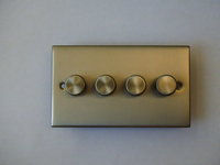 400W 4 Gang 2 Way Dimmer Satin Chrome