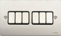 Switch Ultimate 6 Gang 2 way Stainless Steel