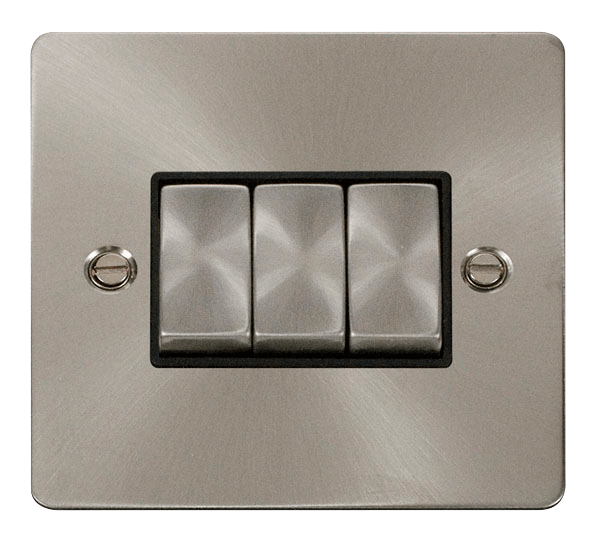 Click Define 3G 2W Switch Brushed Steel Black Insert FPBS413BK