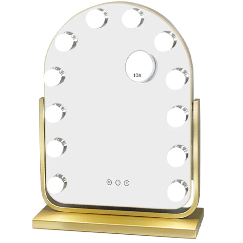 Hollywood Bulb Arch Vanity Mirror Gold 40 X 30cm