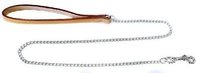 Ancol Leather Chain Lead - Fine 35" Tan x 1