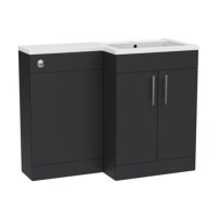 Tucker French Dorking 1100mm Back To Wall Floor Standing L-Shaped Right Hand Basin Unit Matt Graphite