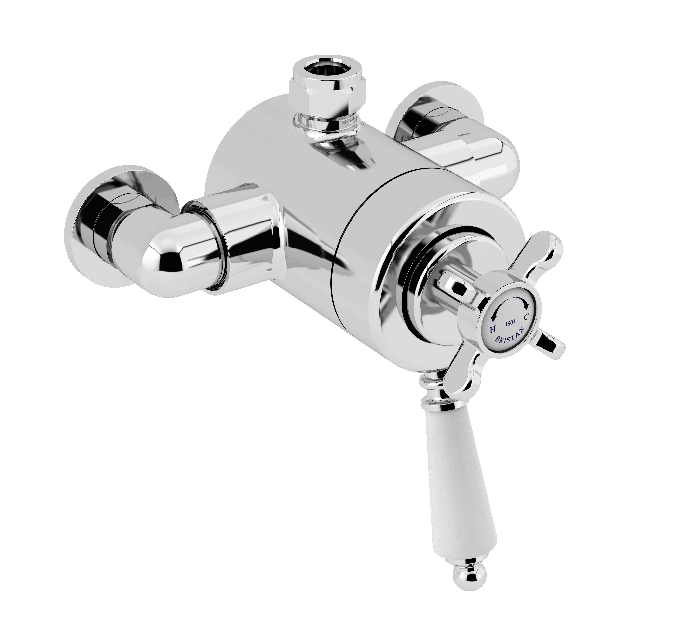 Bristan 1901 Exposed Concentric Chrome Top Outlet Shower Valve Only N2 CSHXTVO C