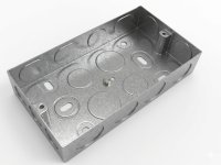 Cesco TE65R 25mm 2 Gang 0.9mm Flush Metal Box