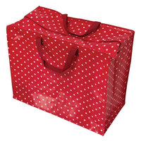 Zipped Shopper Bag Red/White Spotty