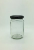 3.5 Oz Mustard Jar  - 48mm  Black Lid