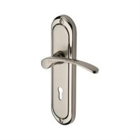AMB6200-MC - Heritage Brass Door Handle Lever Lock Ambassador Design Mercury Finish