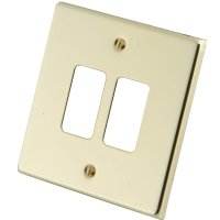 Polished Brass 2 Gang Grid Plate 6050-351