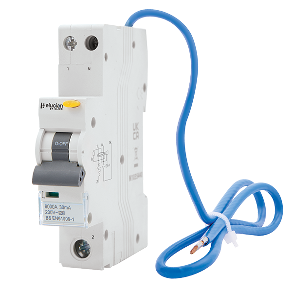 Elucian 25A C Curve 6Ka 1P+N 30mA RCBO CU1RCBOD25C
